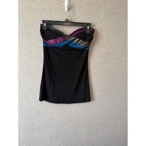 Urban Vibe Black Strapless‎ Dress Metallic Banded Ruched Bust Small